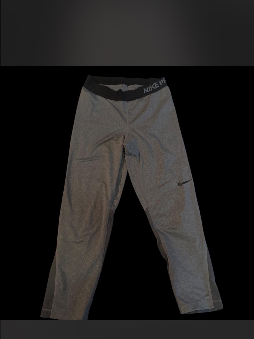 Nike Women’s Gray Dri-FIT Leggings with Black Waistband